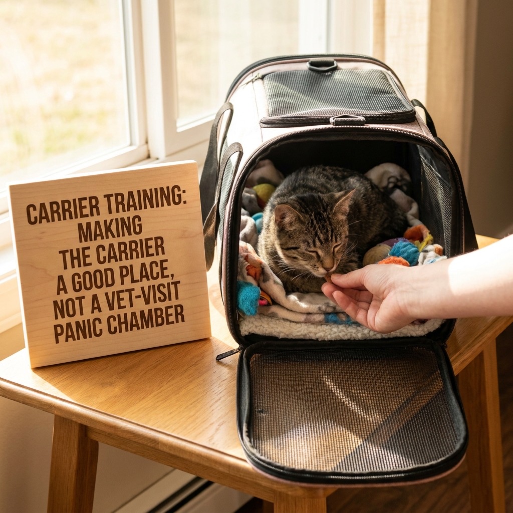 Carrier training: making the carrier a good place, not a vet-visit panic chamber (counter-conditioning) — Cats / Behavior cover image