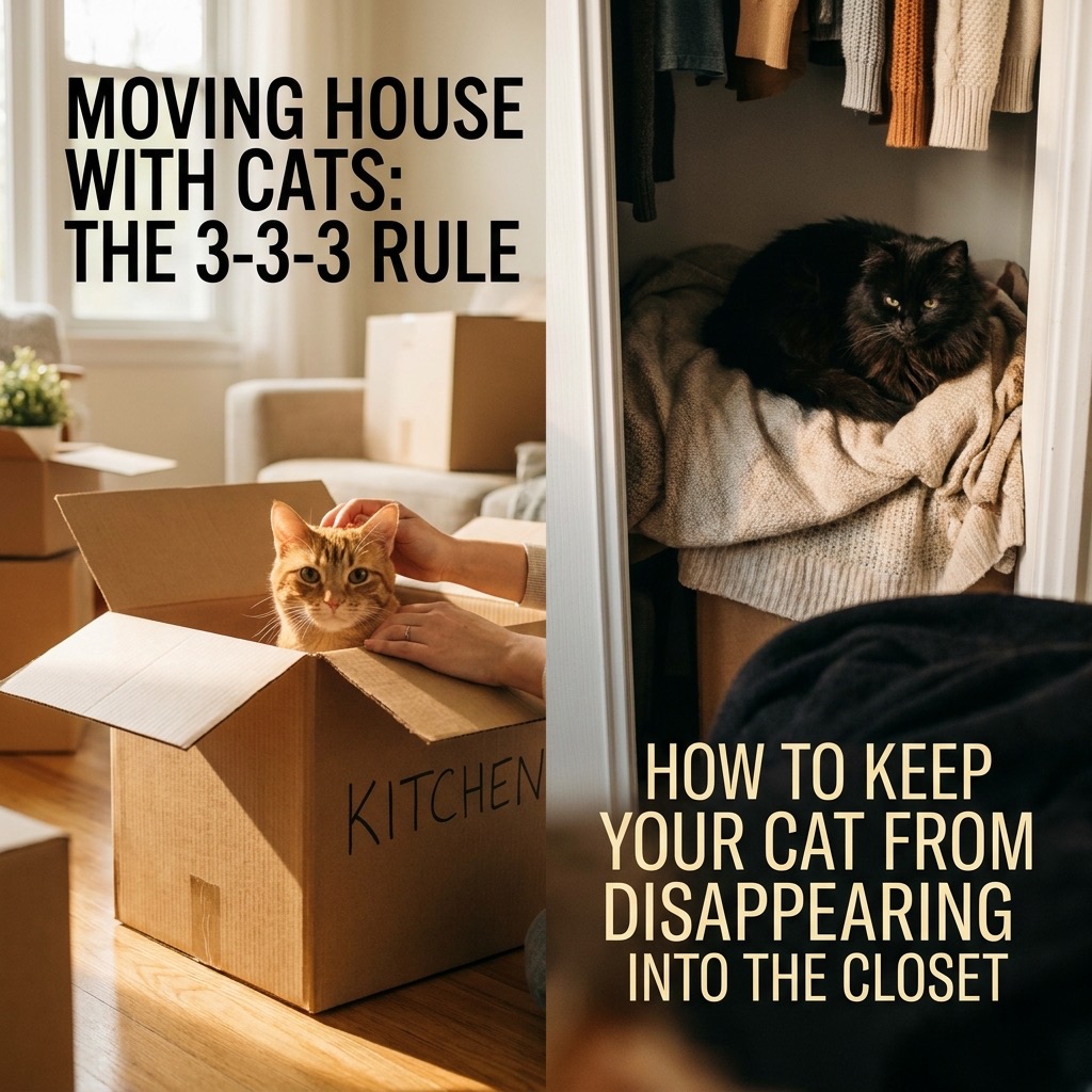 Moving house with cats: the 3-3-3 rule and how to keep your cat from disappea... (3-3-3 rule) — Cats / Behavior cover image