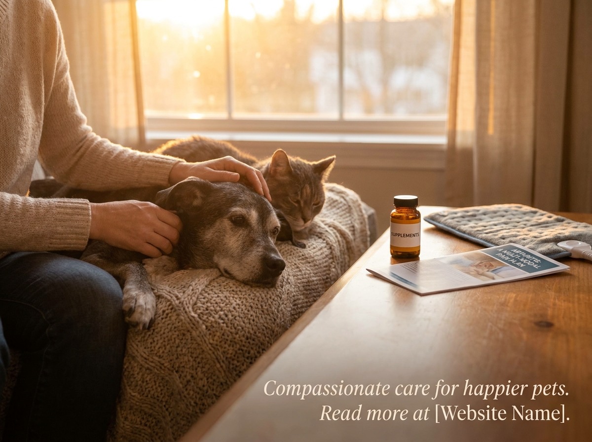 Footer banner — senior dog resting comfortably on orthopaedic bed
