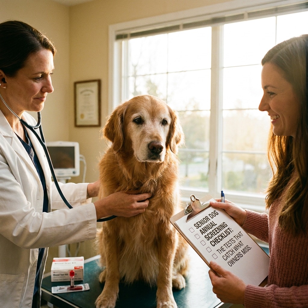 Senior dog annual screening checklist: the tests that catch what owners miss (wellness screening) — Dogs / Senior Health cover image