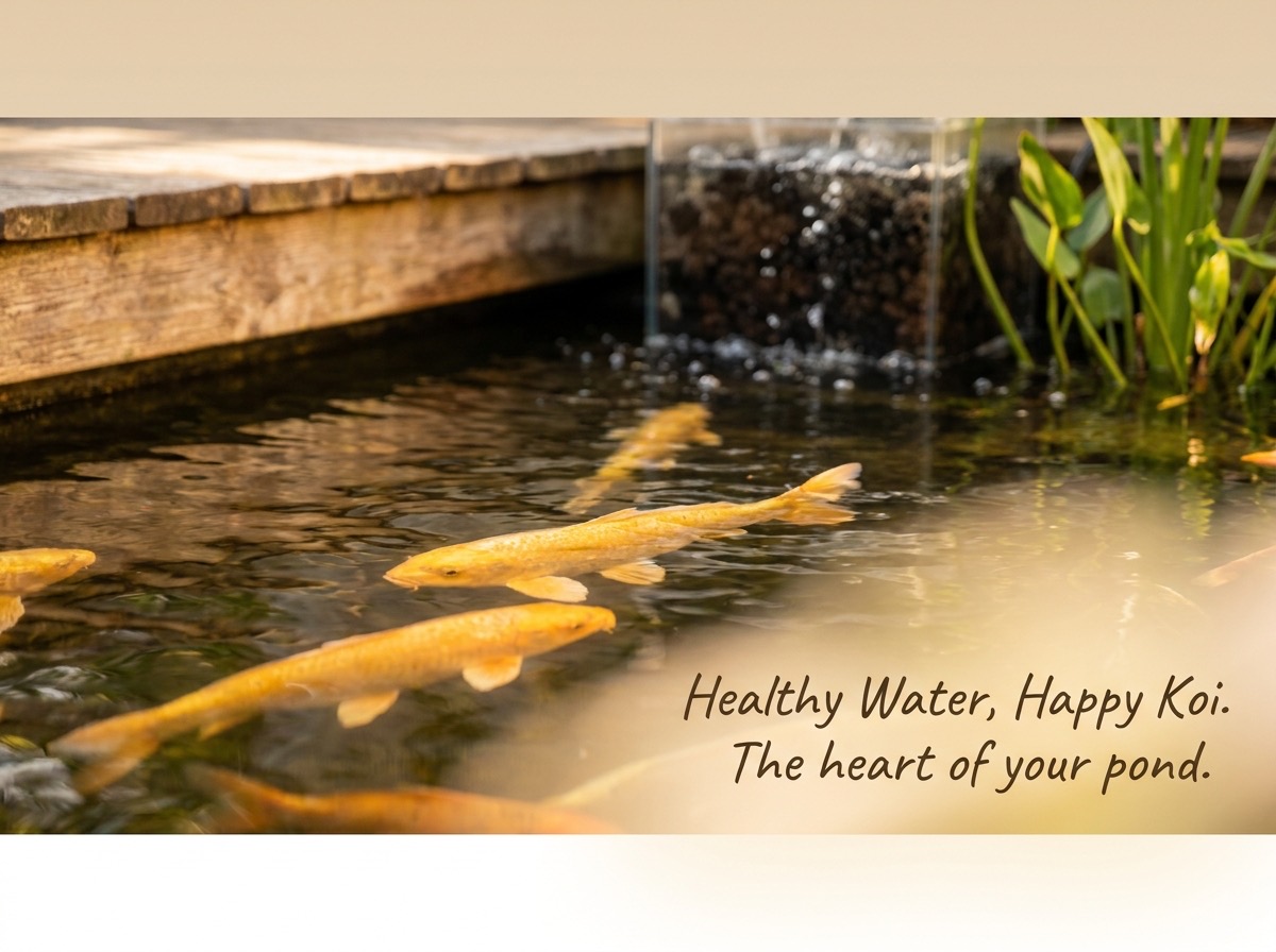 Footer banner — modern koi filtration equipment room