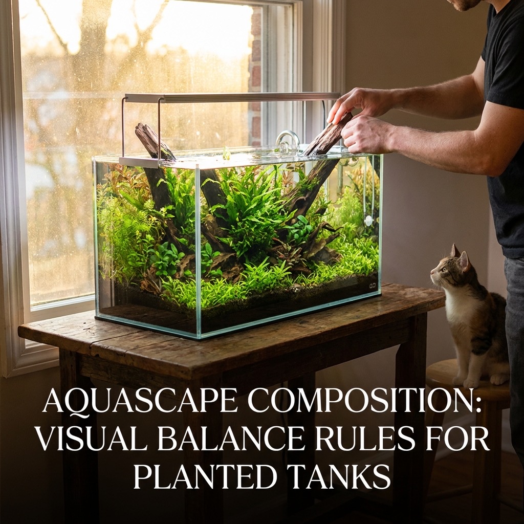 Aquascape composition: visual balance rules for planted tanks (rule of thirds) — Fish / Planted cover image