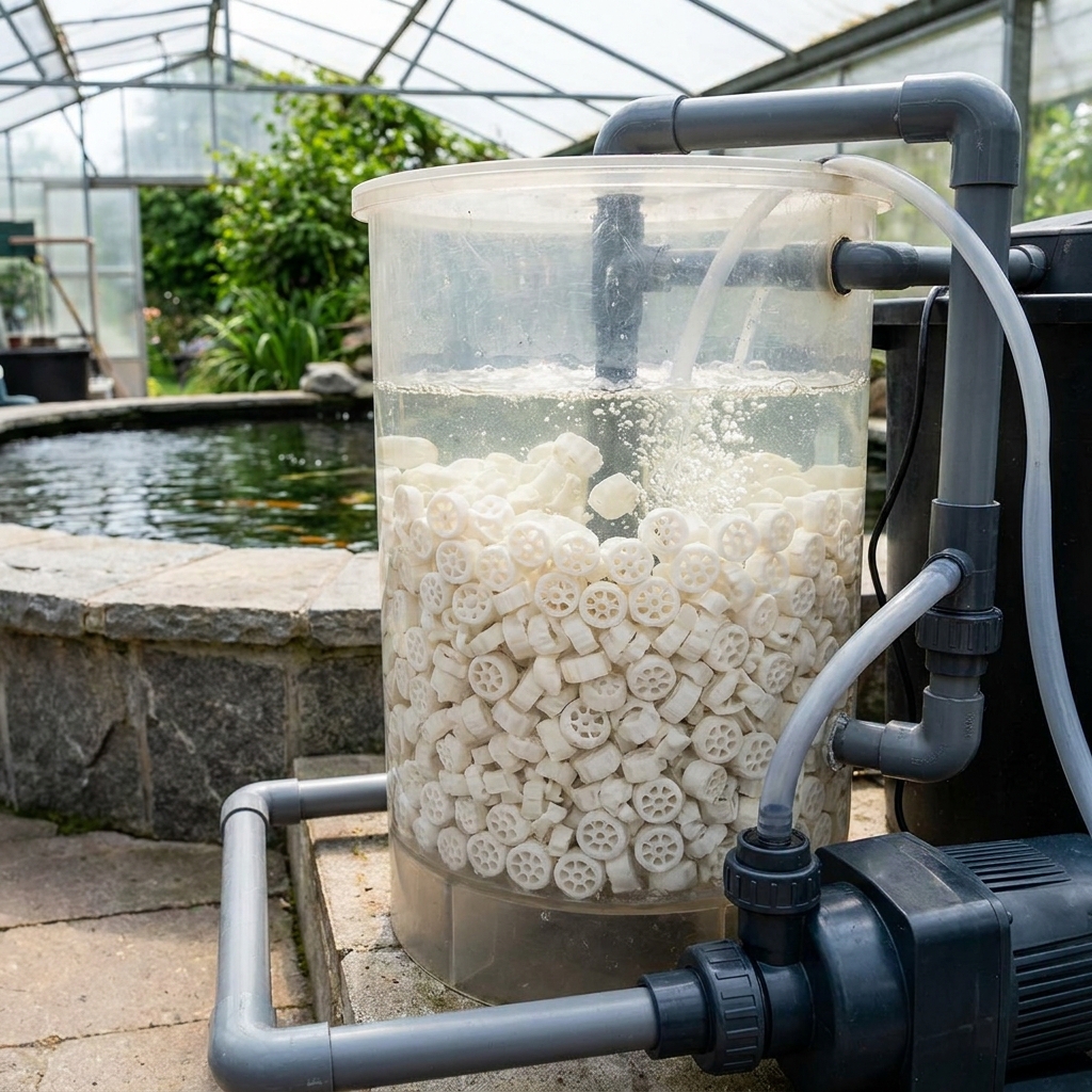 Koi pond filtration: moving bed vs fluidized bed — 2026 sizing, chemistry, an... (alkalinity demand) — Fish / Koi & Ponds cover image