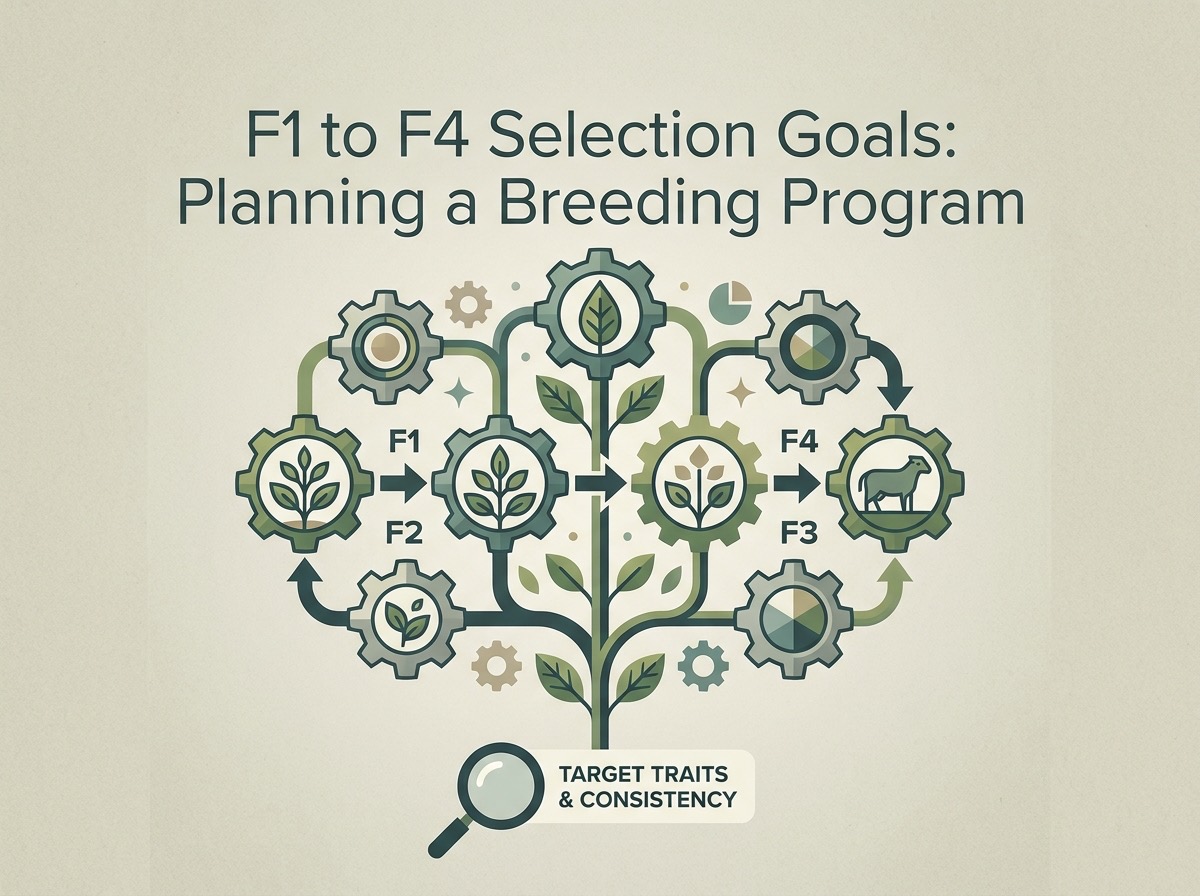 Section — A4 page on selection goals for koi colour inheritance