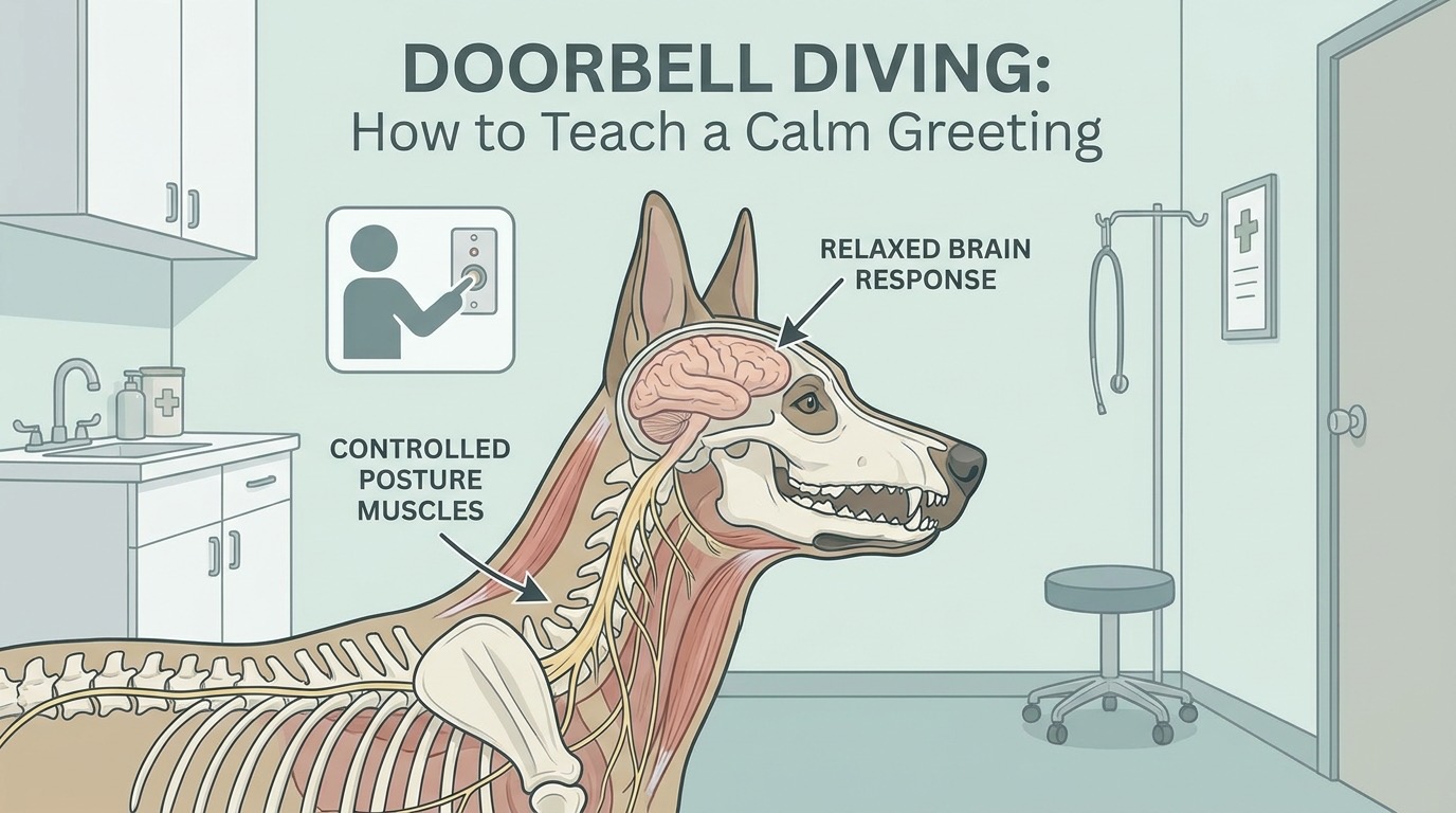 Doorbell diving: how to teach a calm greeting that doesn't involve a stranger... (positive reinforcement) — Dogs / Behavior cover image