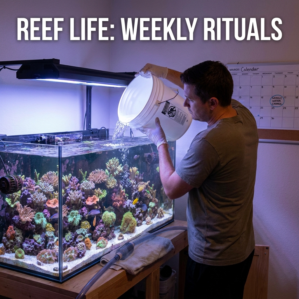 Reef water changes: cadence, volume, and the math that drives nutrient export (nutrient export) — Fish / Saltwater & Reef cover image