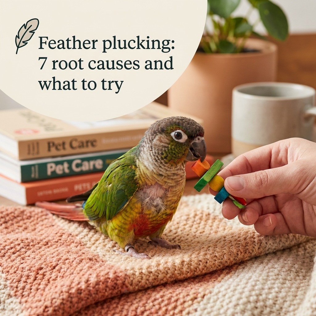 Feather plucking in parrots: 7 root causes and what to actually try (feather plucking) — Exotic Pets / Behavior & Welfare cover image