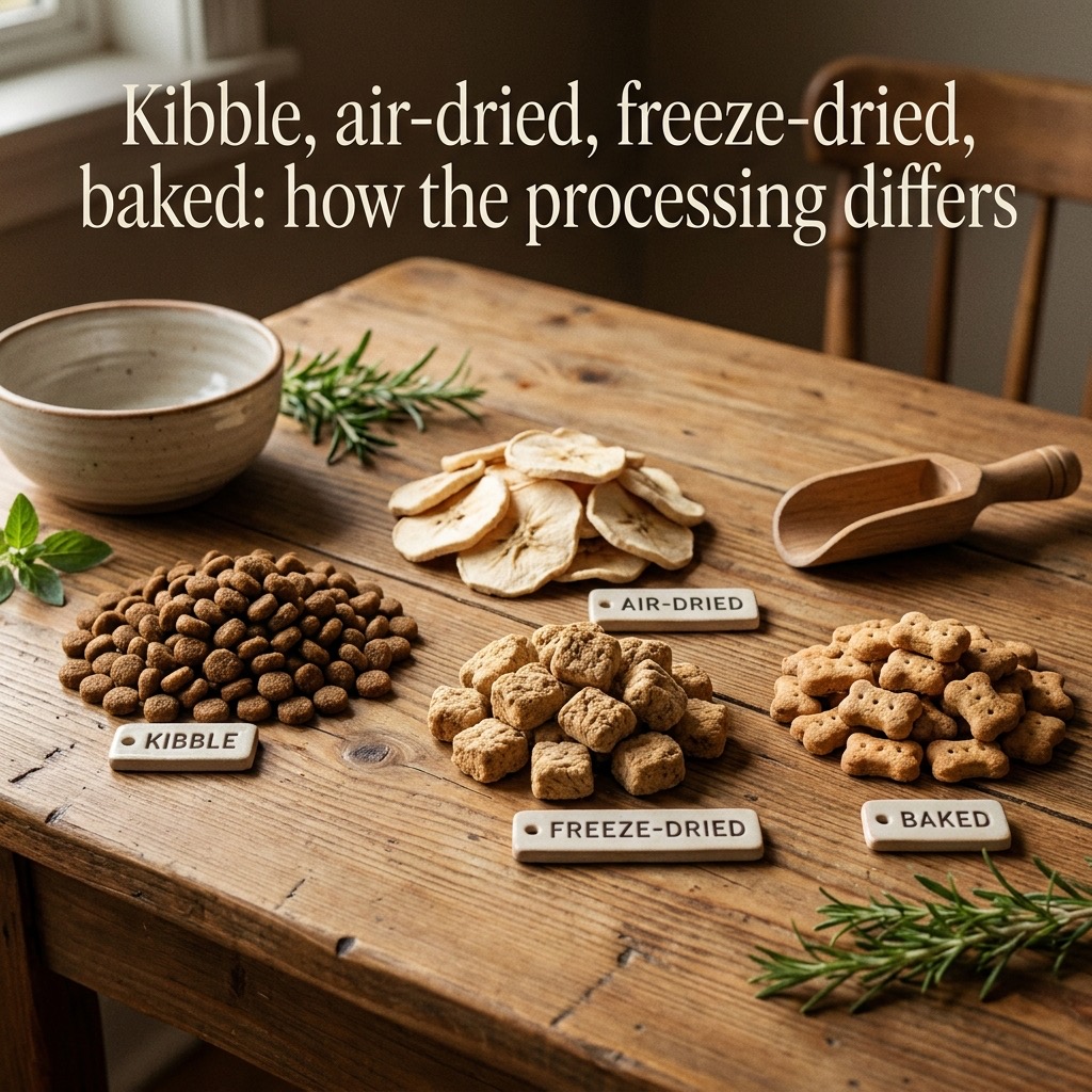 Kibble, air-dried, freeze-dried, baked: how processing actually changes your ... (dog food processing) — Dogs / Nutrition cover image