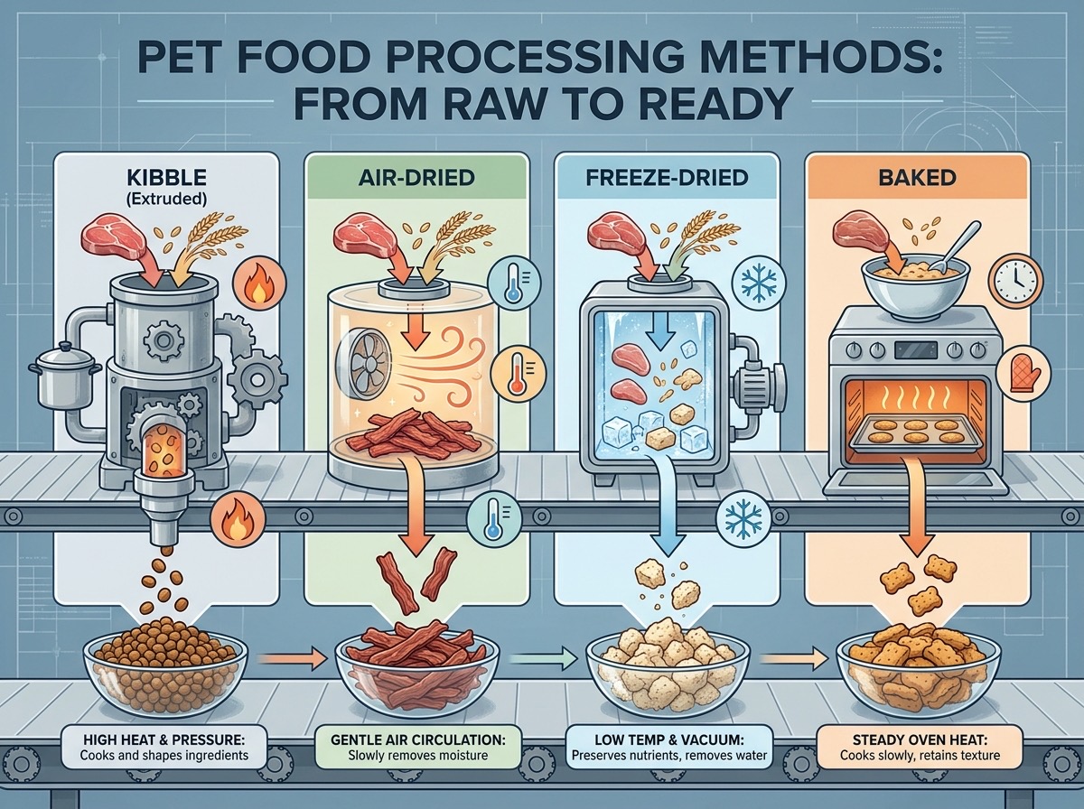Section — comparison of extrusion vs baking processing lines
