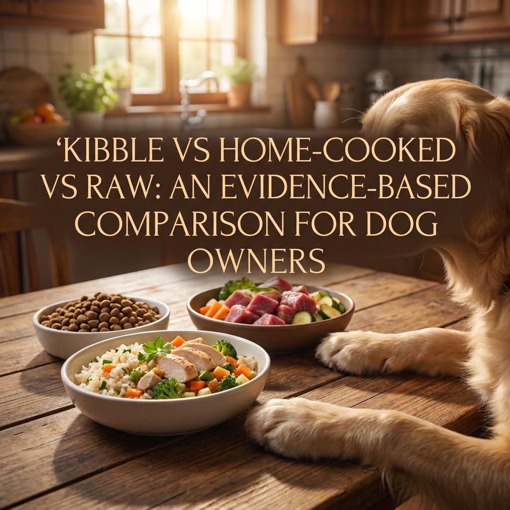 Kibble vs home-cooked vs raw: an evidence-based comparison for dog owners (home-cooked) — Dogs / Nutrition cover image