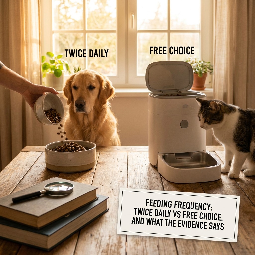 Feeding frequency: twice daily vs free choice, and what the evidence says (feeding frequency) — Dogs / Nutrition cover image
